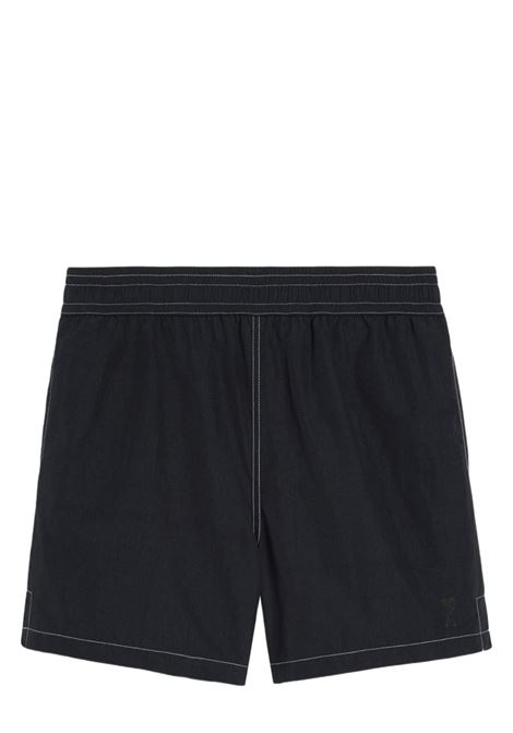 Black contrast-stitching swim shorts Ami paris - men AMI PARIS | HBW006PA0027001